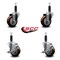 Service Caster 3.5'' Maroon Poly Wheel Swivel 1'' Expanding Stem Caster Set 2 Brakes, 4PK SCC-EX20S3514-PPUB-MRN-2-TLB-2-1 - alternate 5